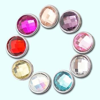 Faceted crystal chunks snaps 12 mm, set of 9