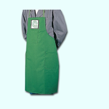 Working apron, green with pockets